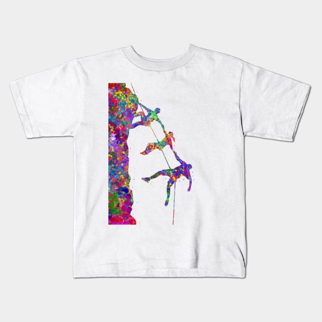 Climber friendship Kids T-Shirt by Yahya Art